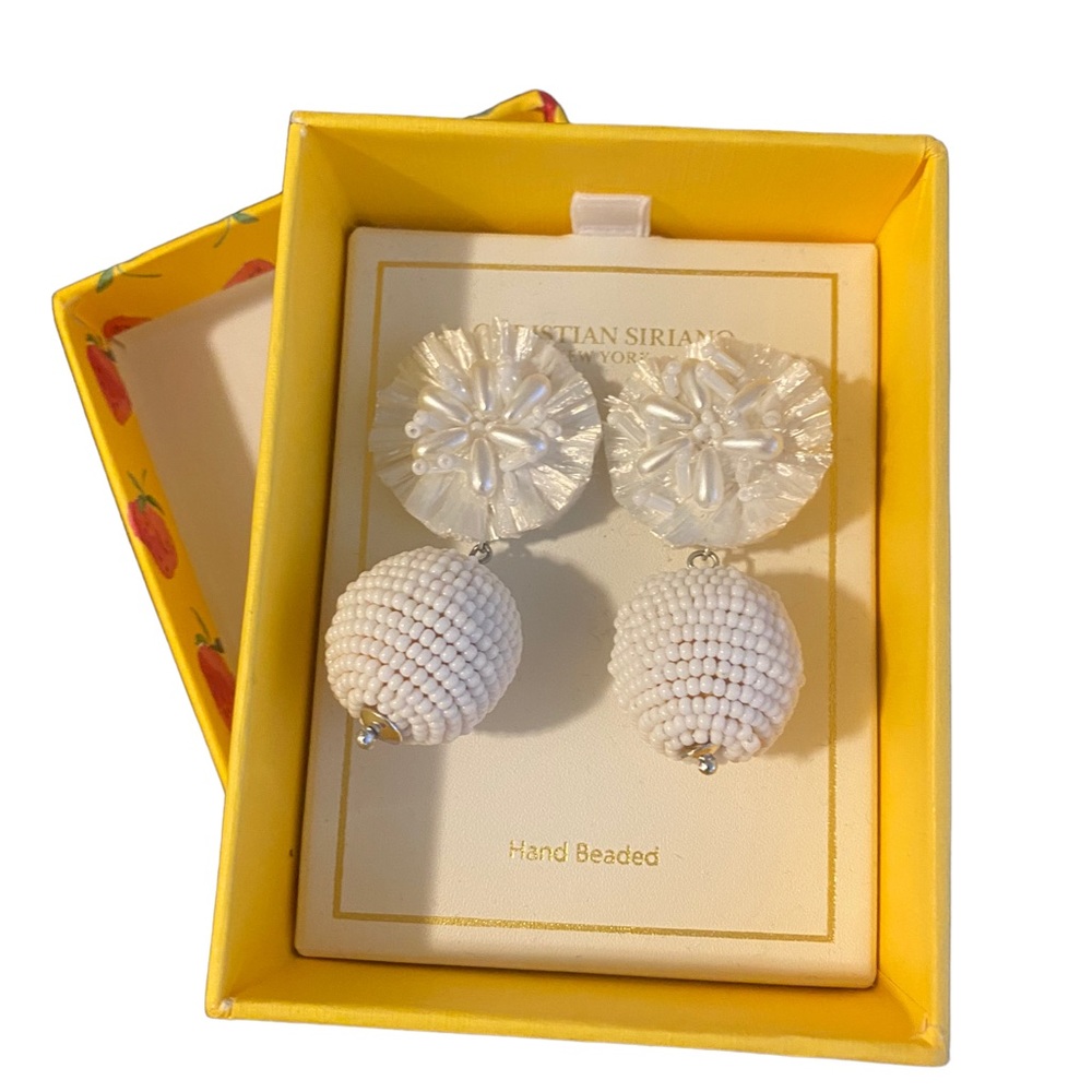NIB Christian Siriano hand beaded earrings